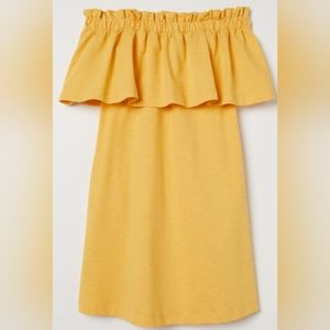 NWT H&M Off-the-Shoulder Yellow Dress Size L